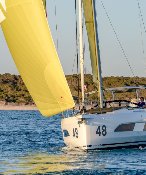 Belles conditions sous spi pour ce superbe Dufour 48