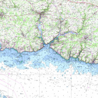 Carte marine, croisiere cotiere en Bretagne sud